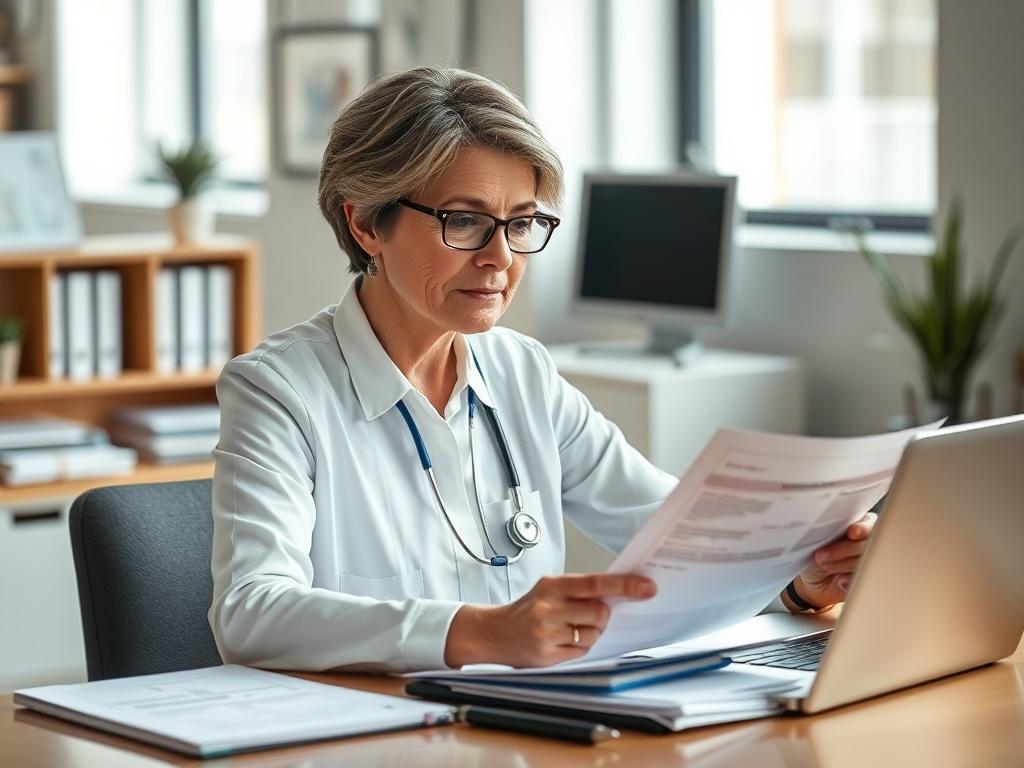 Create a realistic high resolution of a professional legal nurse