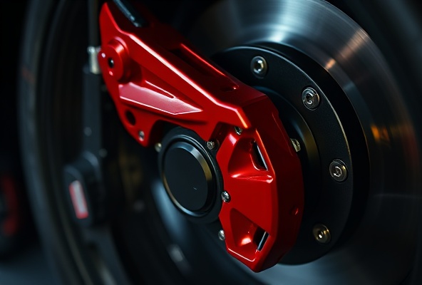 Performance brake system with red calipers