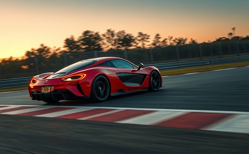 Performance car on race track