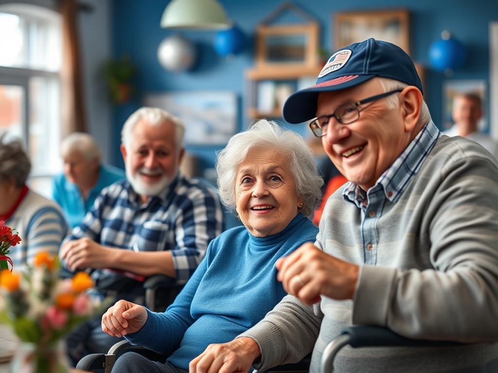 A realistic high resolution image showcasing a group of veterans