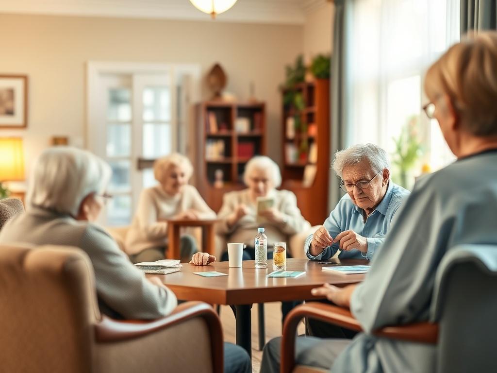A well lit and secure common area in a care