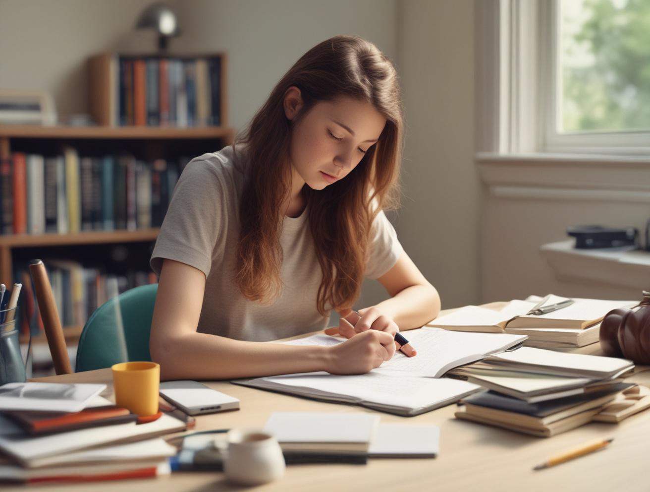 student studying
