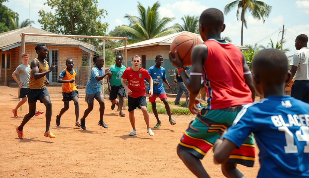 Jeunes engagés dans une activité sportive collective