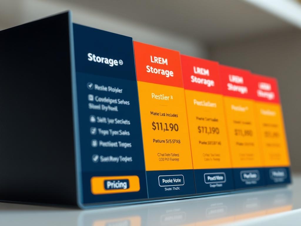 A close up shot of a tiered pricing table showcasing