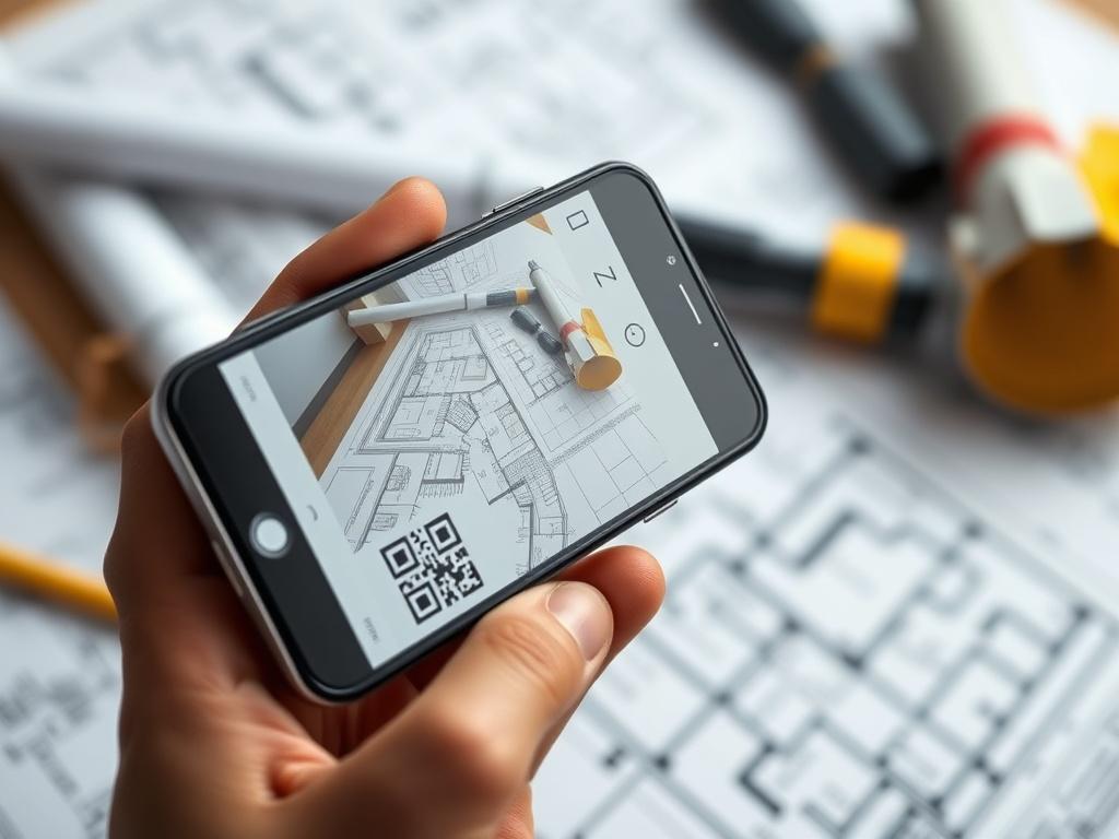 A close up shot of a smartphone scanning a QR