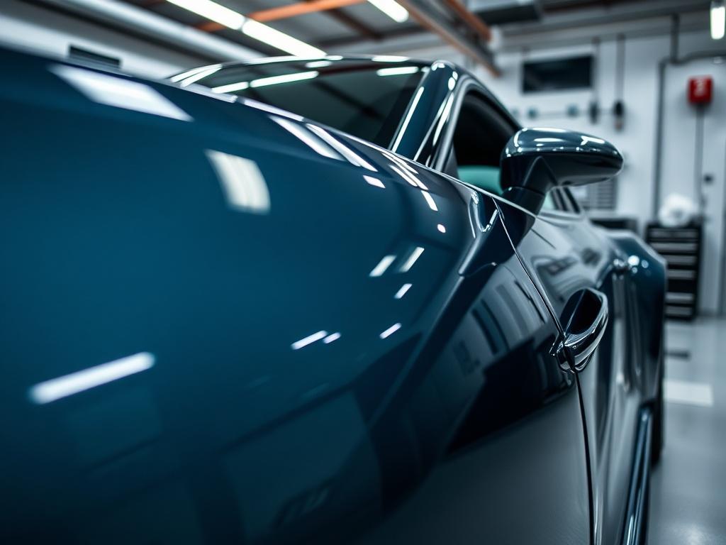 A stunning car in a garage after an ultimate detailing,