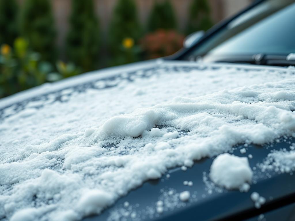 A close up shot of a car being washed with