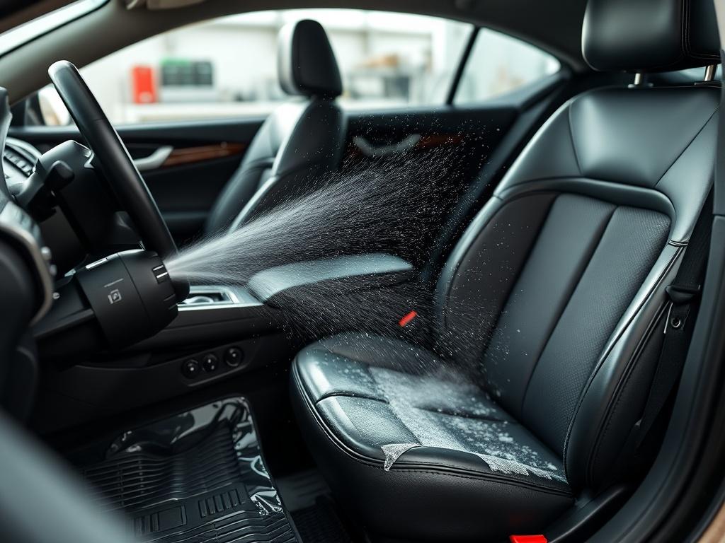 A close up shot of a pristine car interior, showcasing