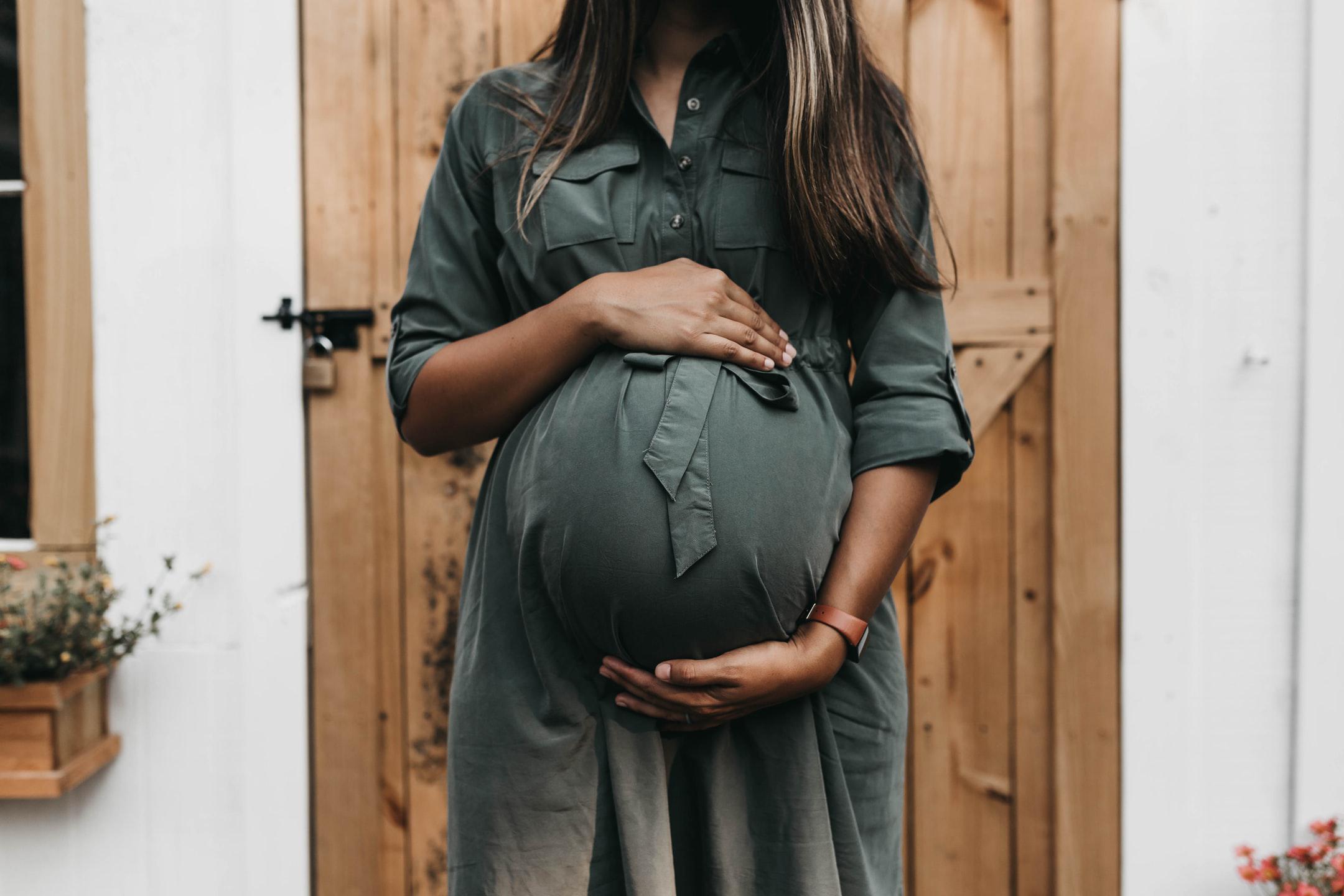 Image of a pregnant woman who is researching treatments for depression during pregnancy.