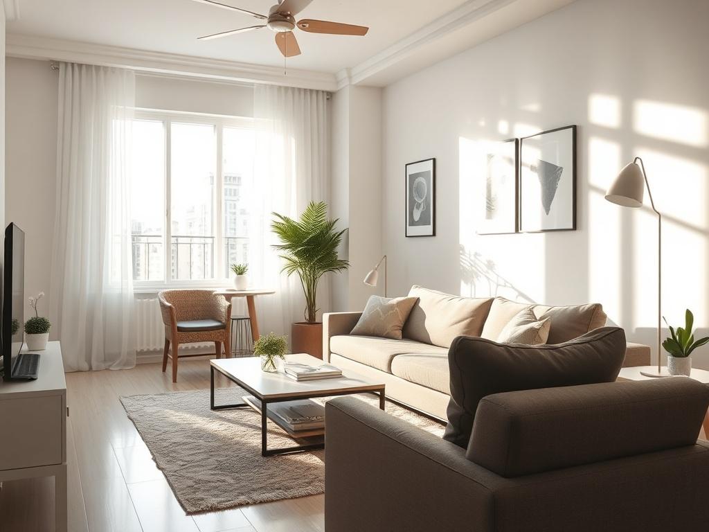 A close up shot of a clean and organized living