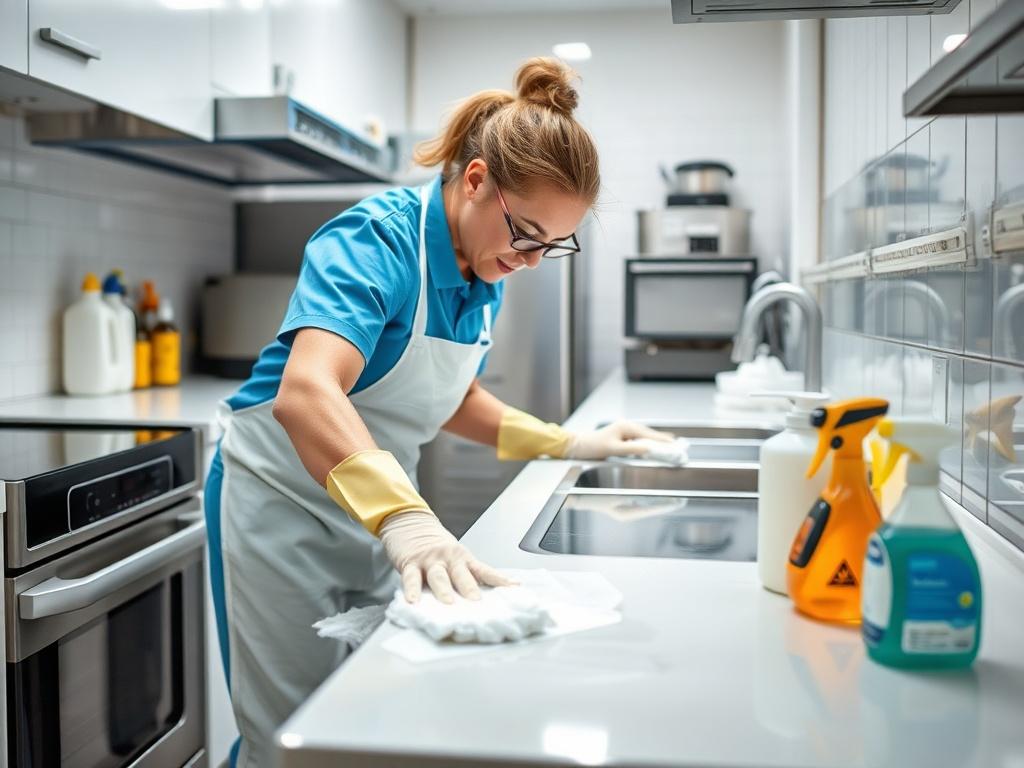 A realistic image of a deep cleaning process in a