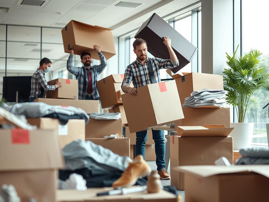A close up shot of a professional junk removal team