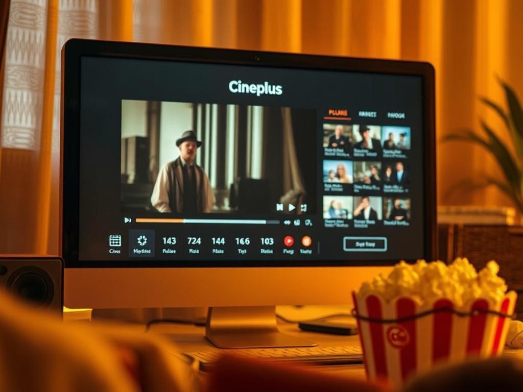 A close up of a computer screen displaying the Cine