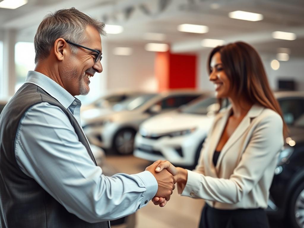 A high resolution close up shot of a satisfied customer