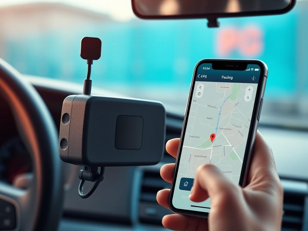 A close up shot of a GPS tracking device installed