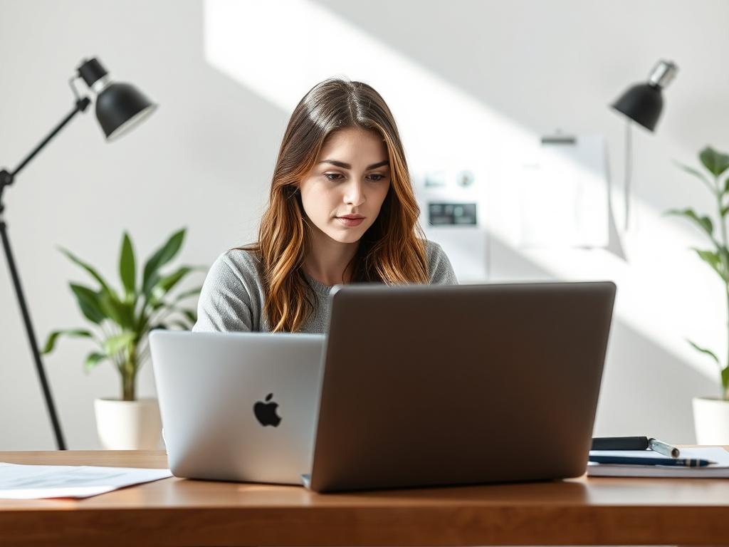 A realistic high resolution of a female UX UI designer