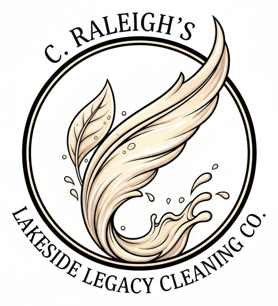 C.Raleigh's Lakeside Legacy Cleaning logo and branding