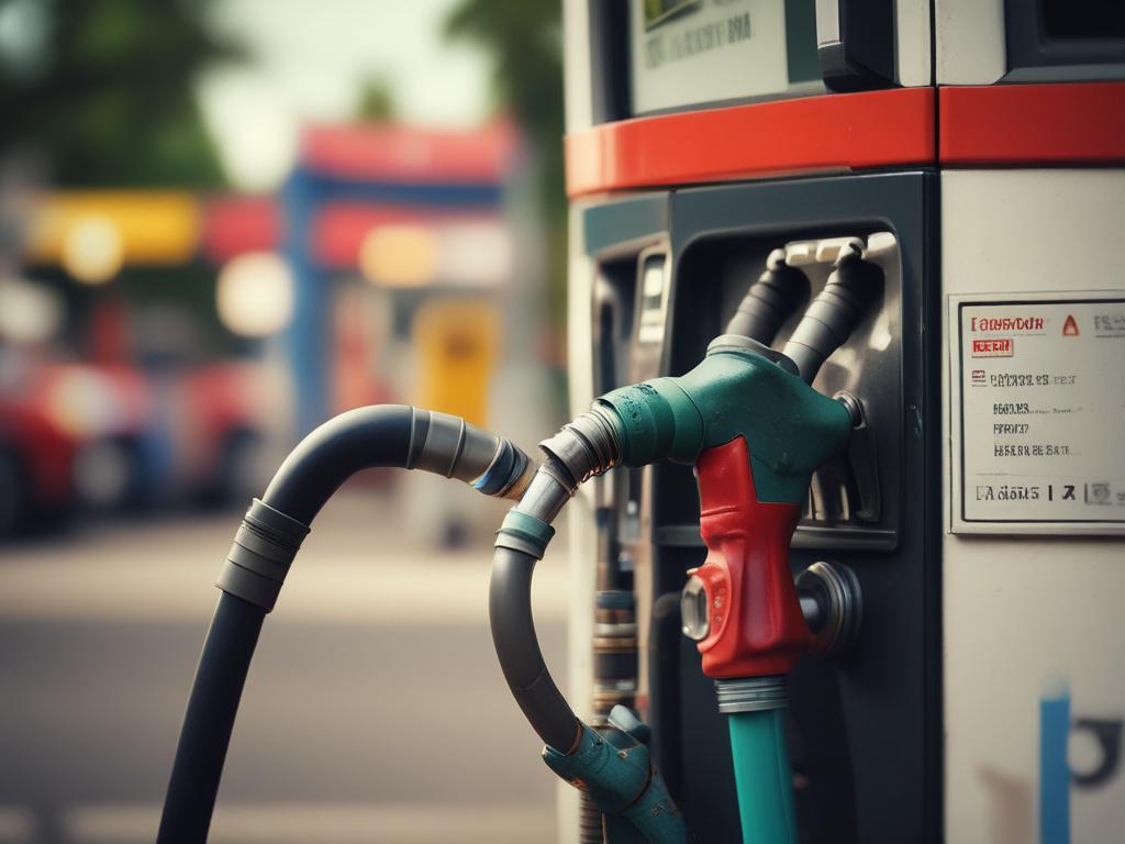 A hyper realistic close up shot of a gas pump