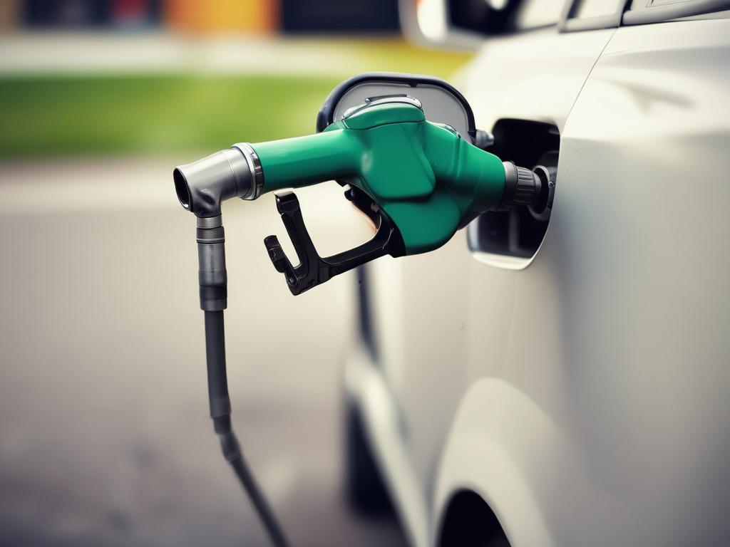 A close up shot of a fuel pump nozzle dispensing