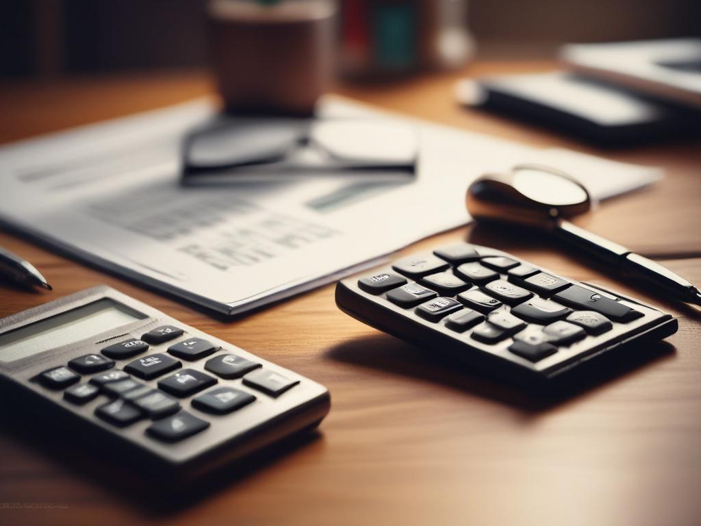 A close-up shot of a financial report on a wooden desk, with a pen and calculator beside it. The lighting is warm and inviting, creating a professional yet approachable atmosphere. The focus is on the detailed figures and graphs in the report, showcasing precision and clarity. The background is softly blurred to emphasize the report.