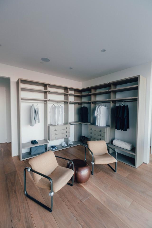 an organized, minimalist closet