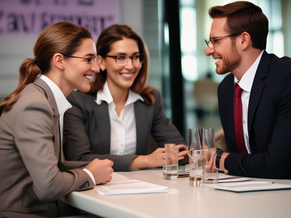 A close up shot of a networking event with professionals