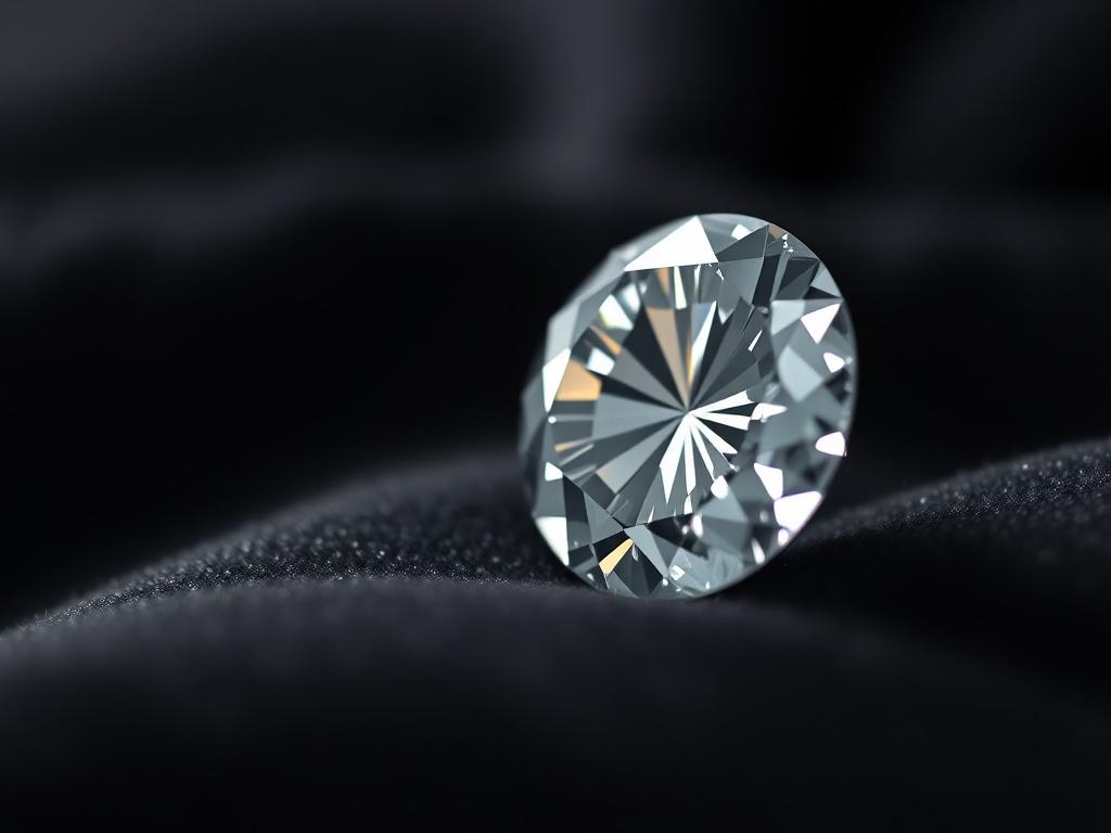 A close up shot of a sparkling, lab grown diamond