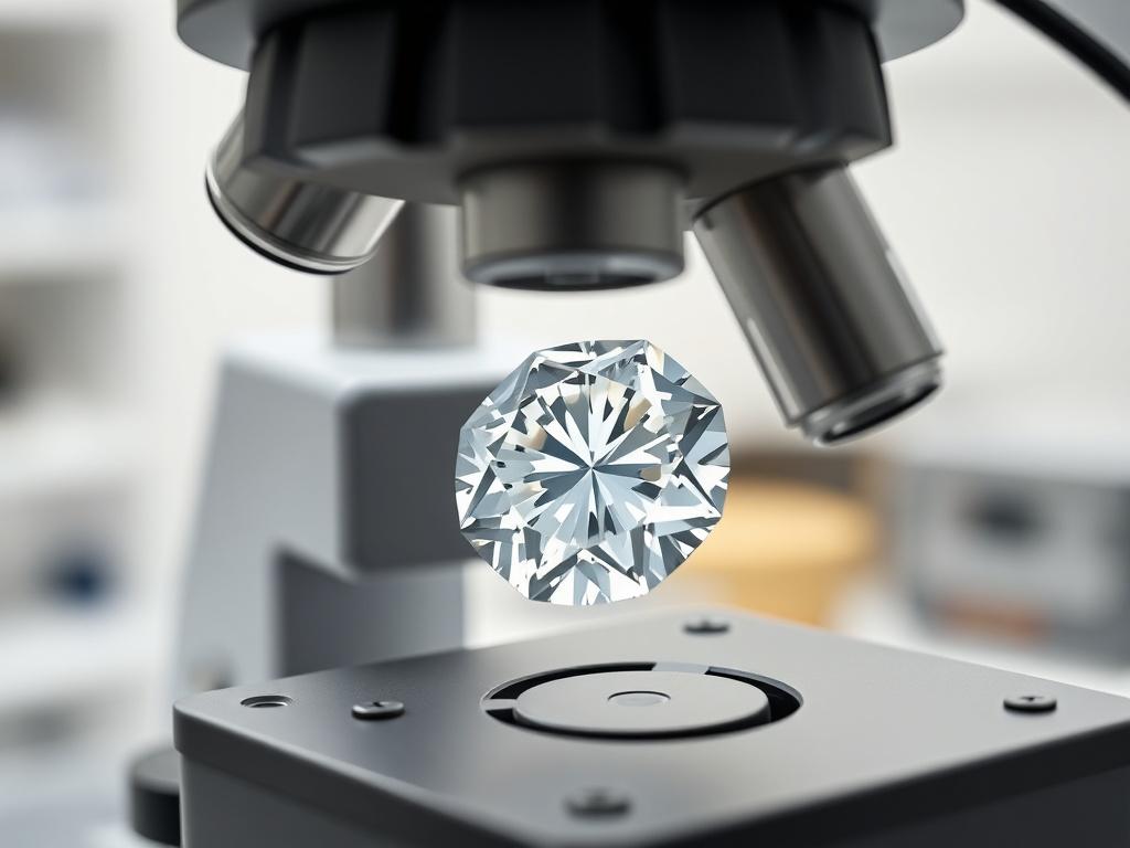 A close up shot of a lab grown diamond being