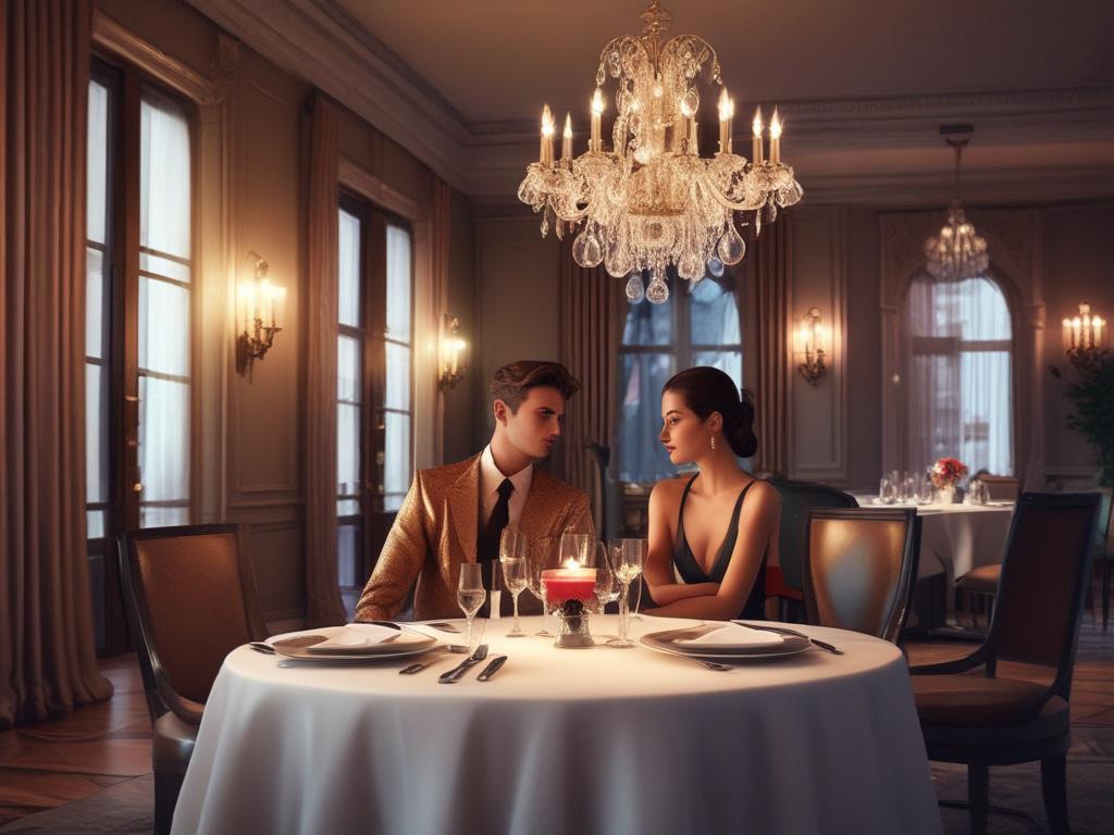 A stunning escort in an elegant evening dress, sitting gracefully
