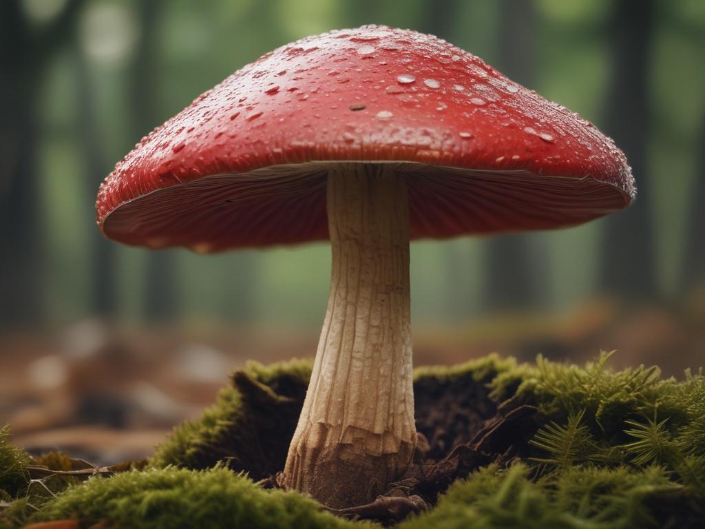 A high-resolution image of Reishi Mushroom, highlighting its glossy, red cap and unique shape. The setting should be warm and inviting, with a natural backdrop that enhances its beauty.
