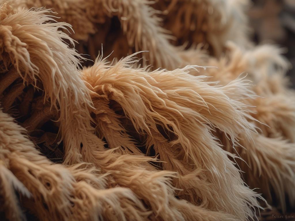 A high-resolution close-up shot of Lion's Mane Mushroom, showcasing its unique, shaggy appearance. The background should be earthy and rustic, with natural tones that complement the mushroom's texture.