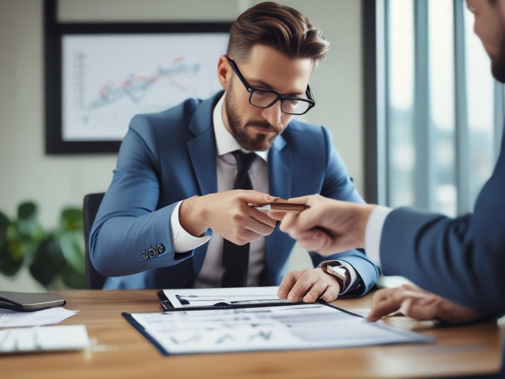 A close up shot of a financial advisor discussing investment