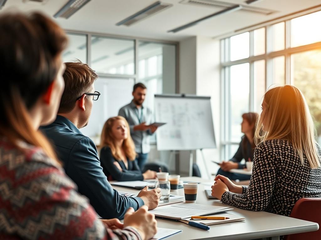A close up shot of a facilitator leading a workshop