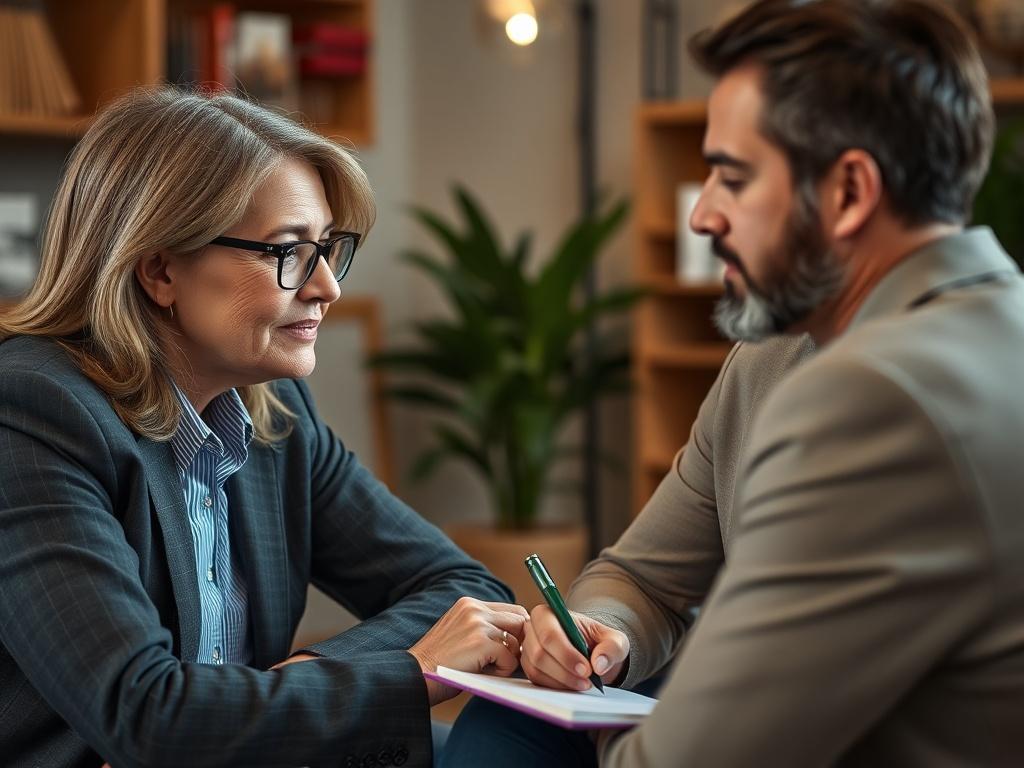A close up shot of an executive coach and a