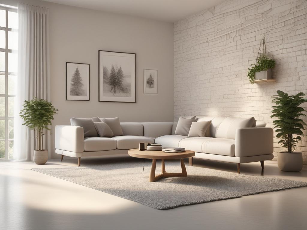 a tranquil workshop space with comfortable seating, soft lighting, and