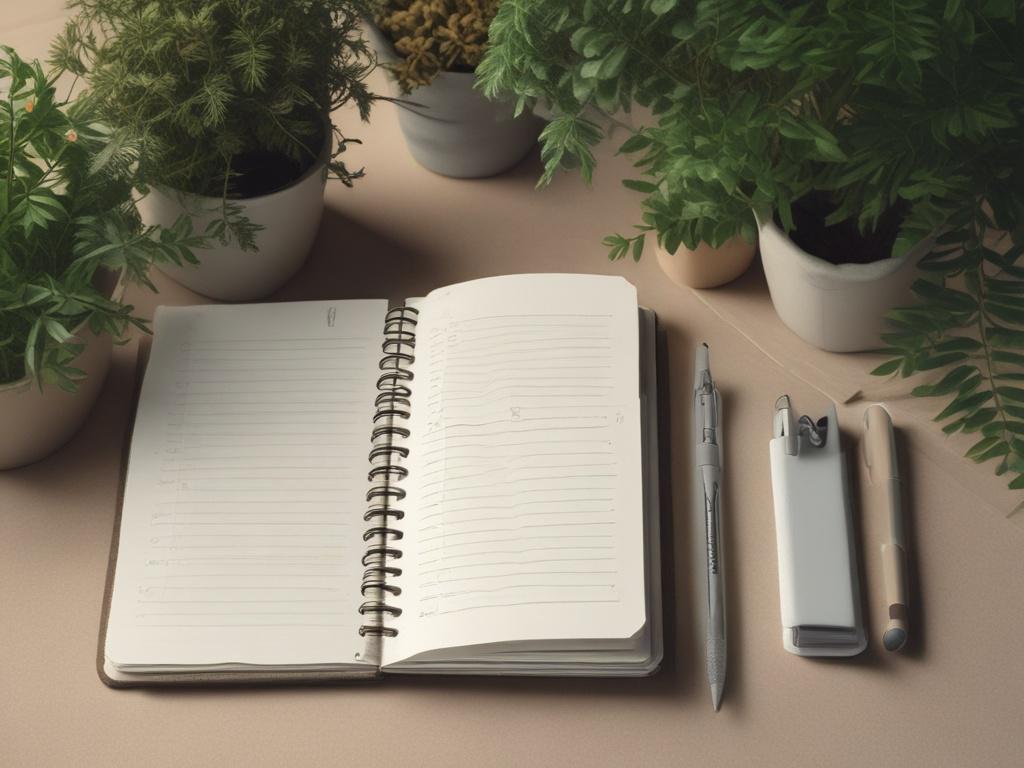 A close up of a notebook open to a page