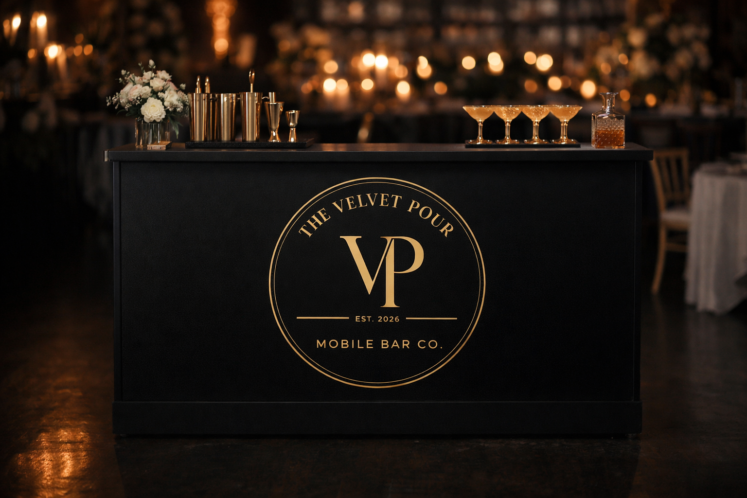 The Velvet Pour luxury bar presentation for mobile bartending in Spokane