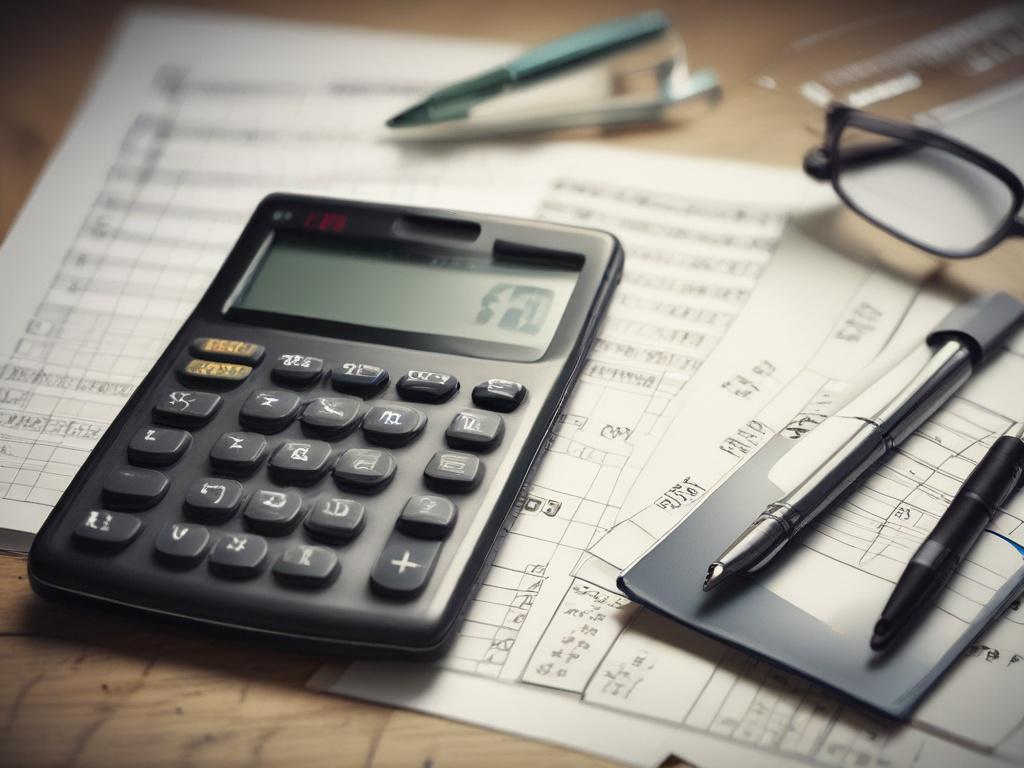 A close up shot of a calculator with financial figures
