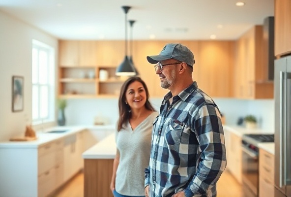 Happy clients with completed home projects