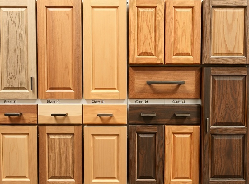 Kitchen cabinet materials and finish samples for selection