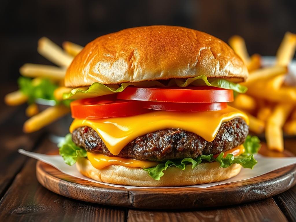 A delicious Geno Burger featuring a juicy beef patty, melted