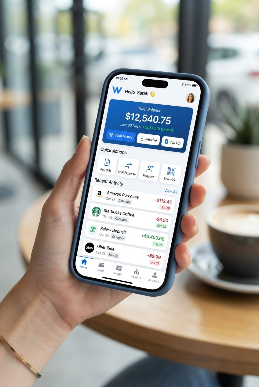Mobile app interface