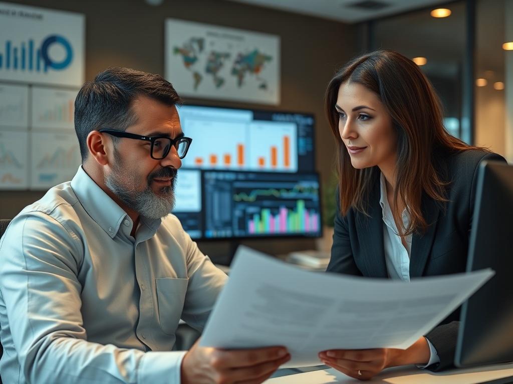 A close up shot of a business owner reviewing tax