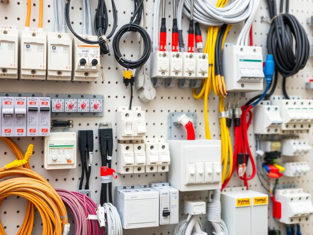 A close up shot of various high quality electrical materials