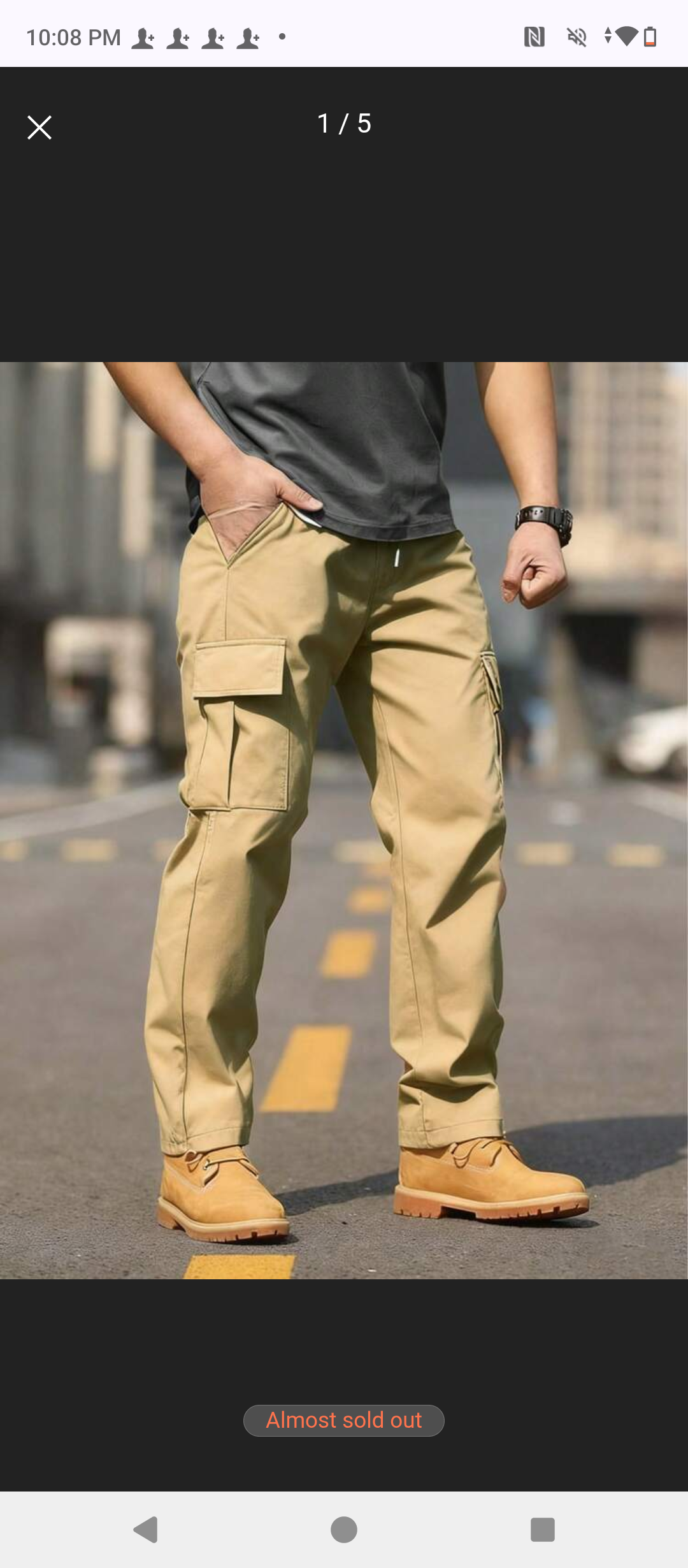 Khaki Cargo Work Pants