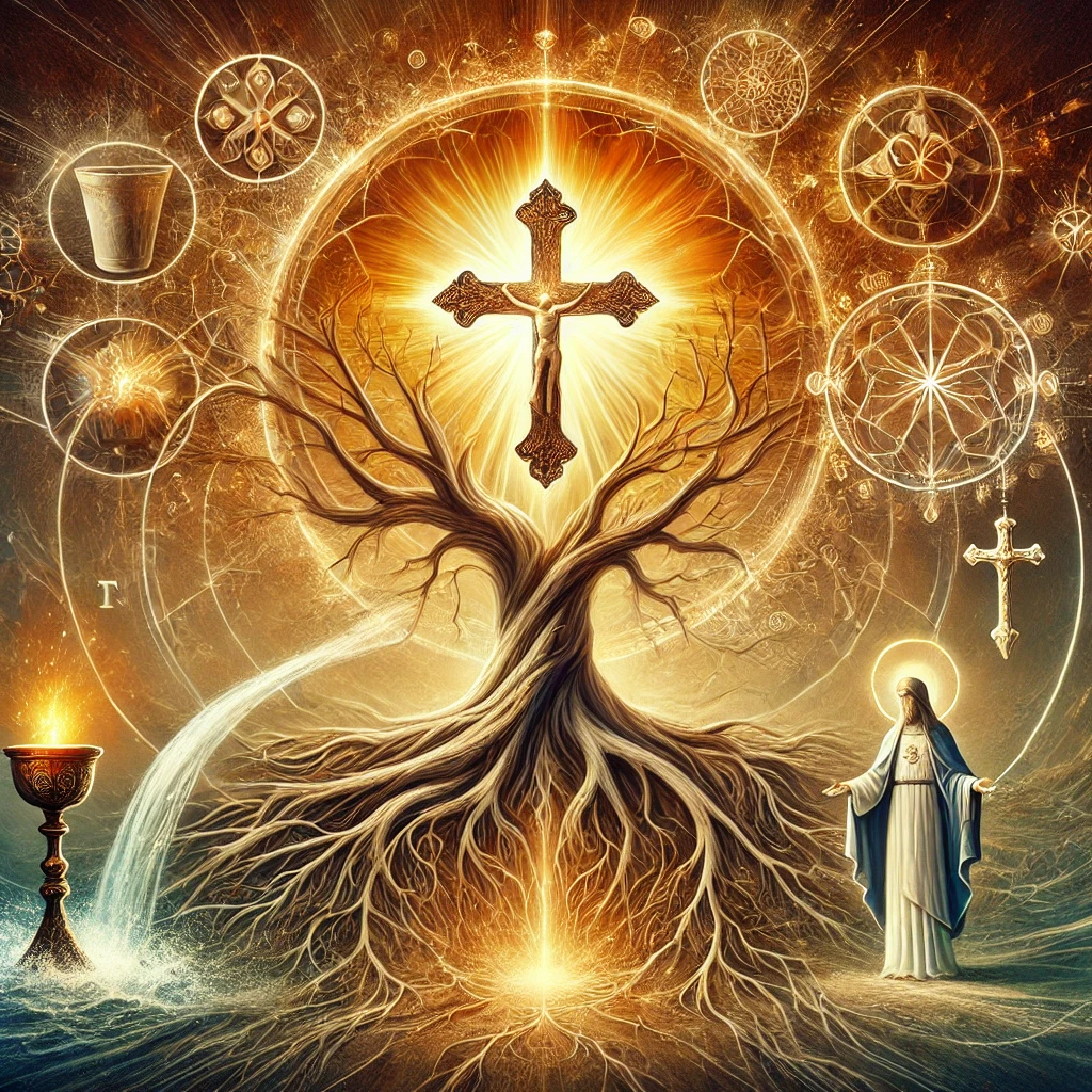 dall·e 2024-12-29 15.39.23 - an artistic depiction inspired by thomas aquinas' philosophy of being. the image features a glowing tree with deep roots symbolizing existence and bra.webp