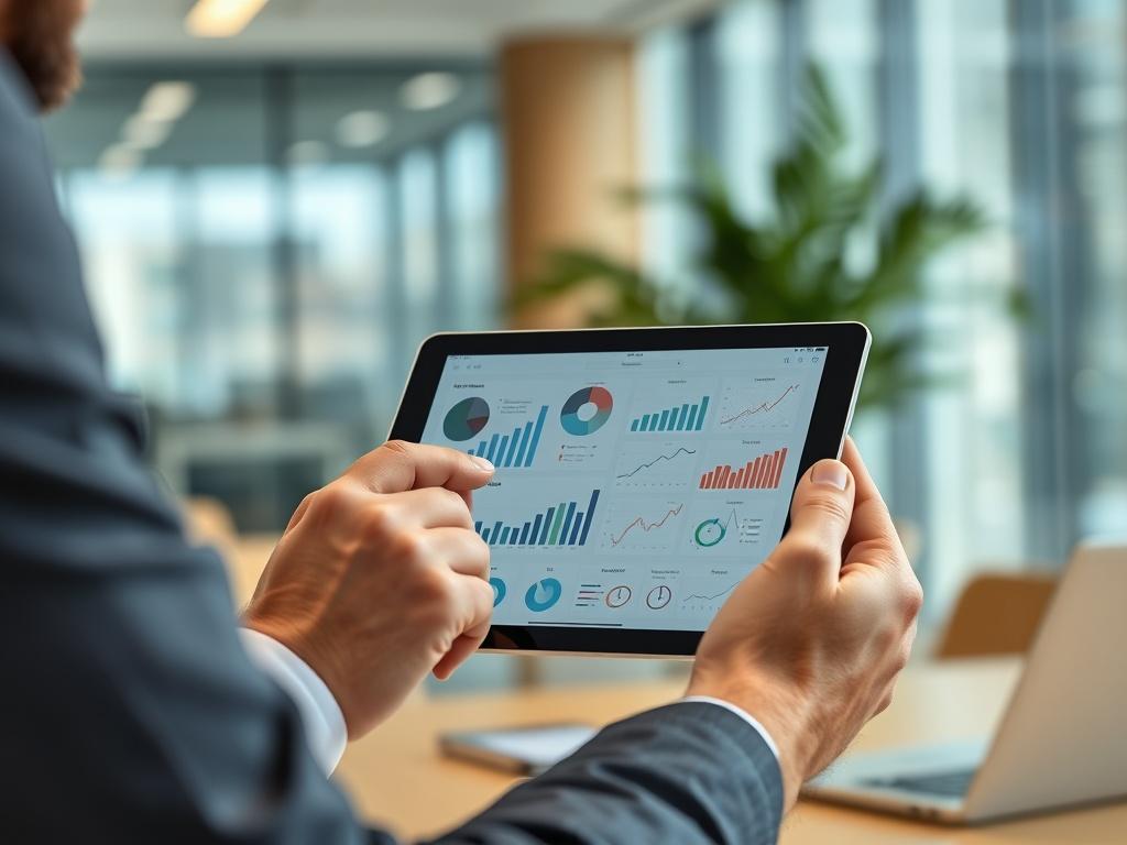 A close up shot of a business consultant presenting innovative
