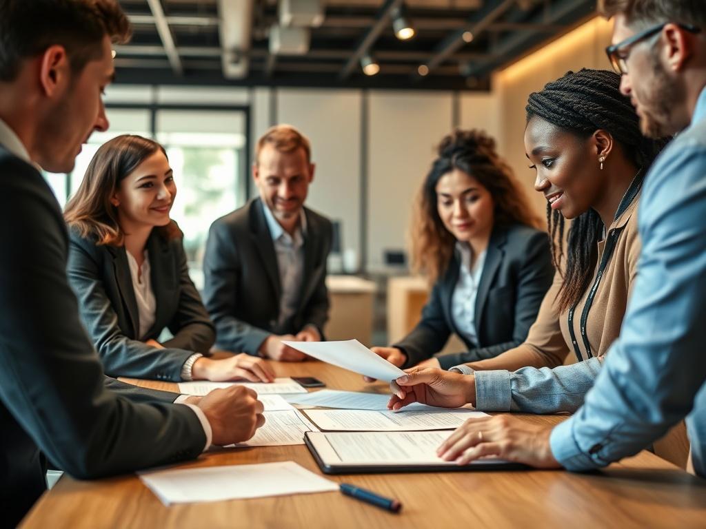 A realistic high resolution of a diverse group of professionals