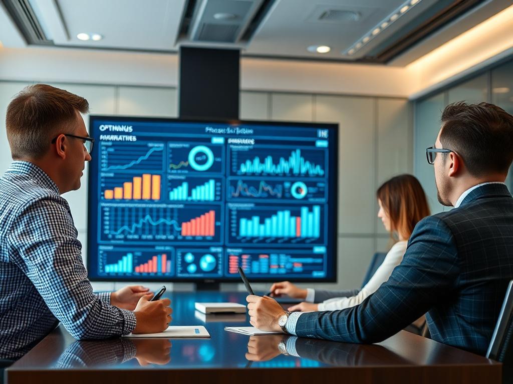 A realistic high resolution of a business team analyzing data