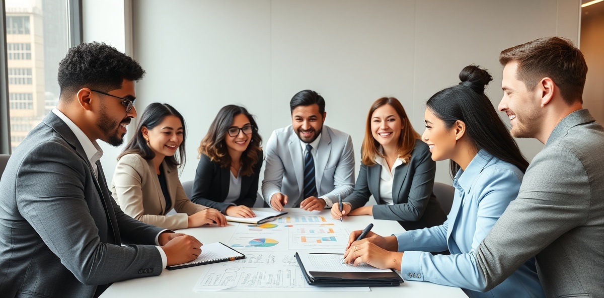 Professional team in strategic planning meeting